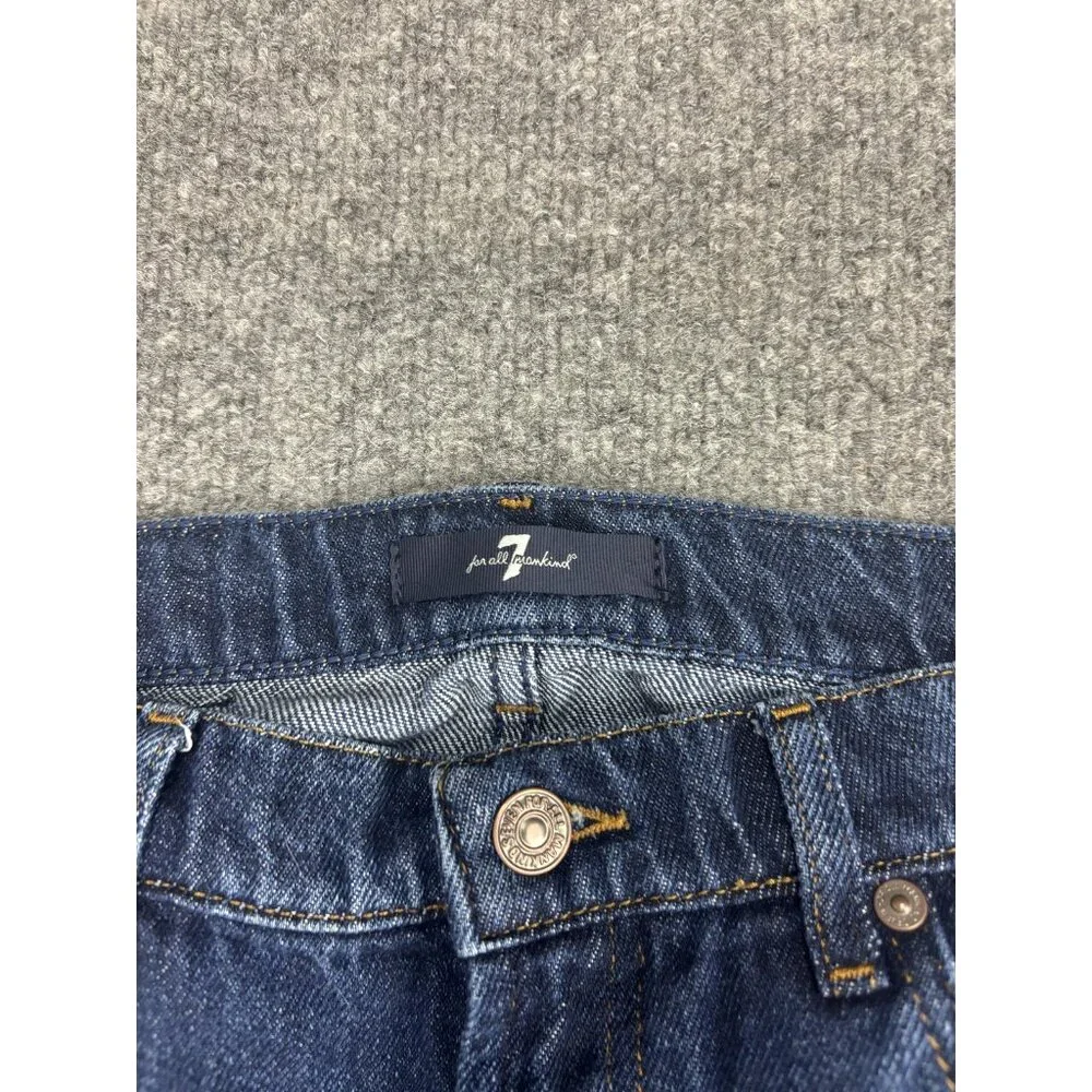 7 For All Mankind Dojo Tailorless Jeans Womens 27 Dark Wash High Rise Wide Leg - Picture 2 of 10